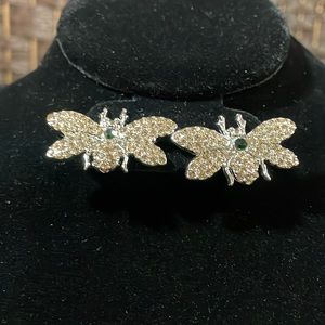 Sassy Jones earrings-small butterfly with green center